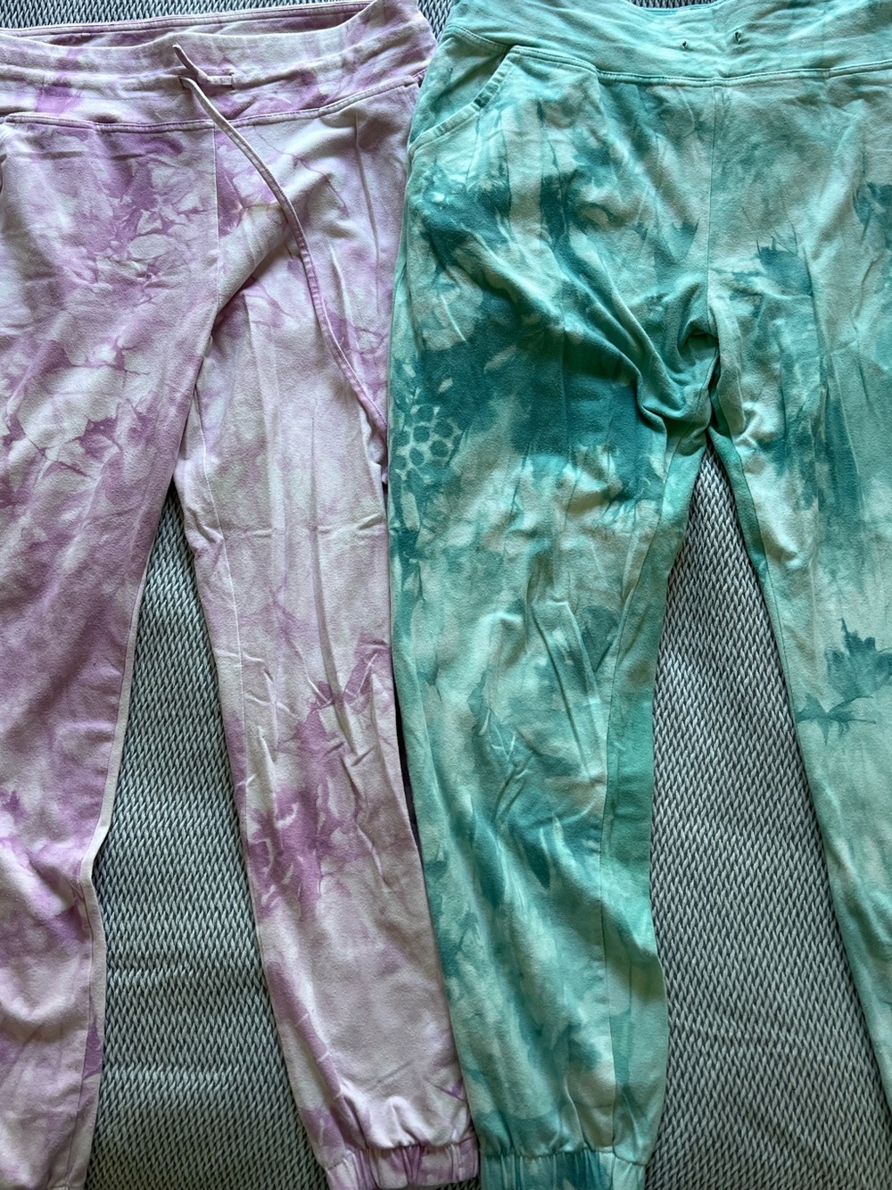 Pair of Marika Tie-Dye Women’s Jogger Sweatpants in Pink & Teal